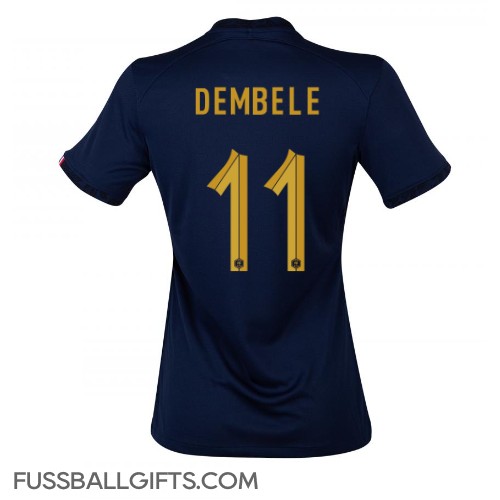 Frankreich Ousmane Dembele #11 Fußballbekleidung Heimtrikot Damen WM 2022 Kurzarm